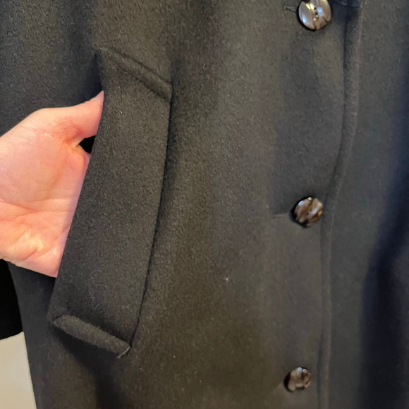 Vintage 80s Made in Canada Virgin Wool Coat Suede Appliqué Floral Cord Bead M/L - Picture 7 of 13